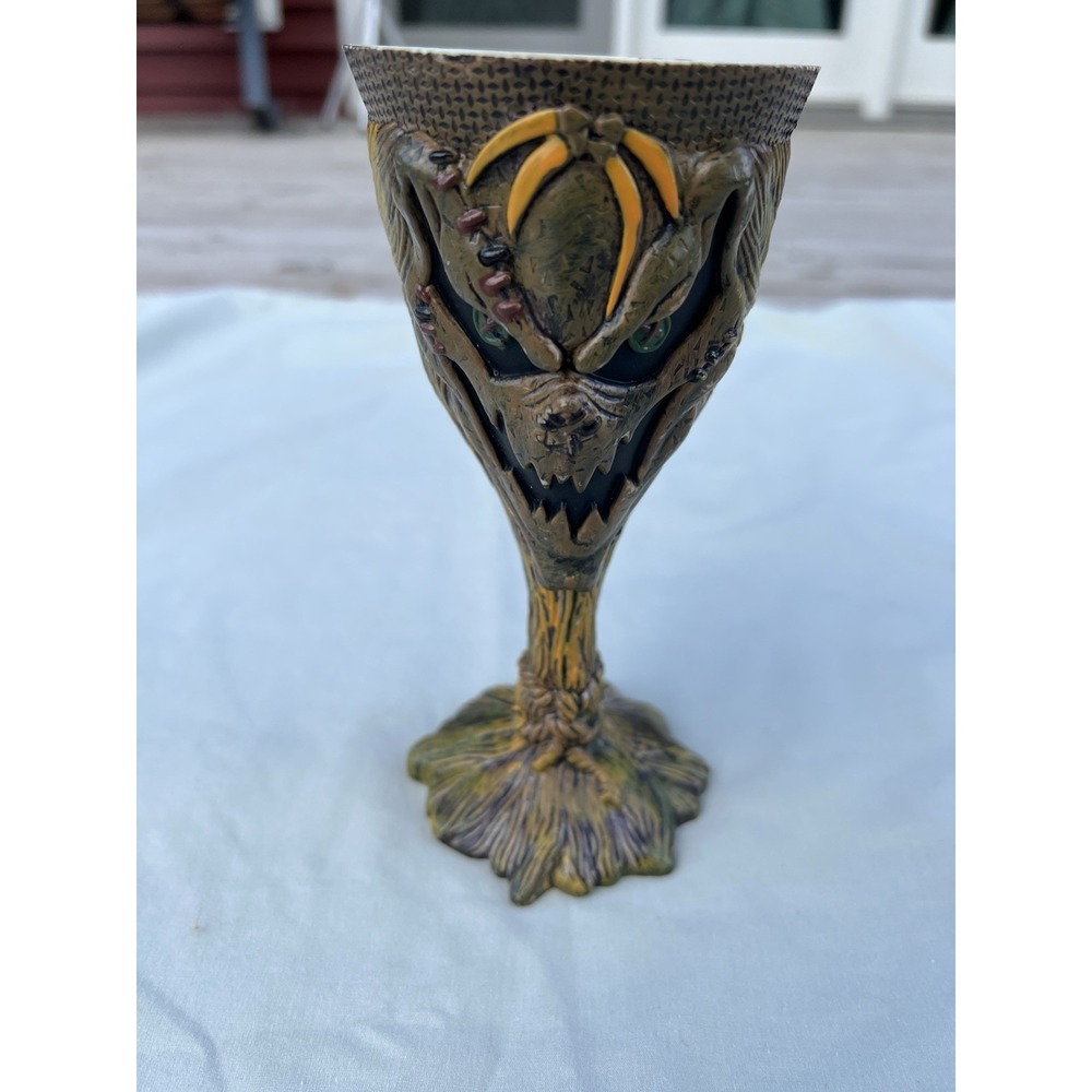 Vintage Evil Scarecrow Halloween Goblet, Wine Glass Cup, Plastic 7"h